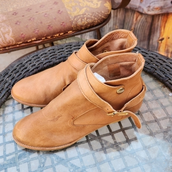 House‎ Of Harlow 1960 Holli Ankle Boot Tan Leather Buckle Strap - Picture 8 of 10